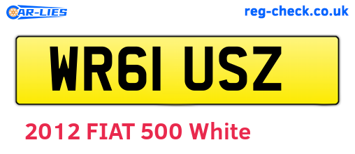 WR61USZ are the vehicle registration plates.