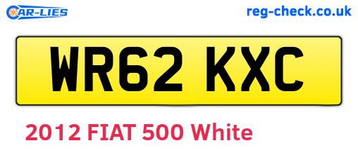 WR62KXC are the vehicle registration plates.