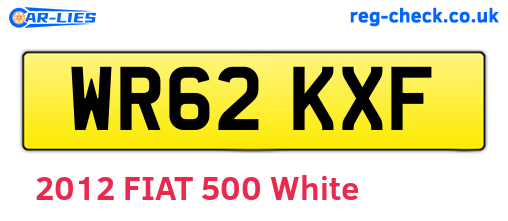 WR62KXF are the vehicle registration plates.