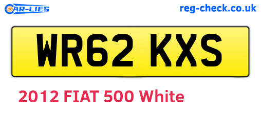 WR62KXS are the vehicle registration plates.