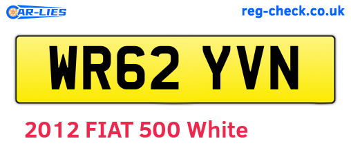WR62YVN are the vehicle registration plates.