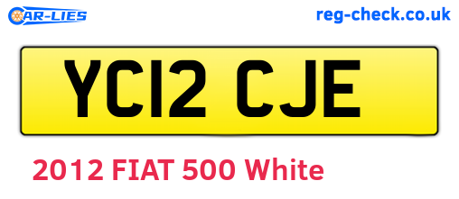 YC12CJE are the vehicle registration plates.