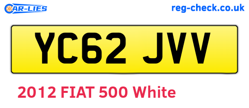 YC62JVV are the vehicle registration plates.