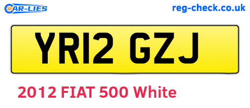 YR12GZJ are the vehicle registration plates.
