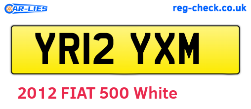 YR12YXM are the vehicle registration plates.