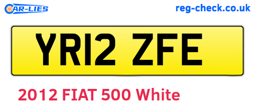 YR12ZFE are the vehicle registration plates.