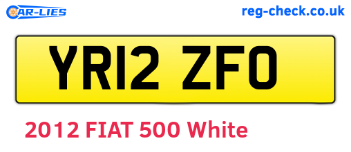 YR12ZFO are the vehicle registration plates.