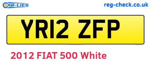 YR12ZFP are the vehicle registration plates.