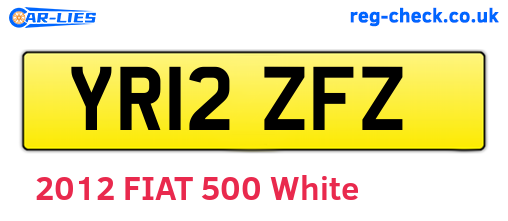 YR12ZFZ are the vehicle registration plates.