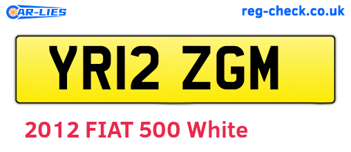 YR12ZGM are the vehicle registration plates.