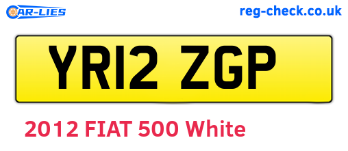 YR12ZGP are the vehicle registration plates.