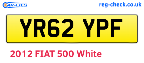 YR62YPF are the vehicle registration plates.