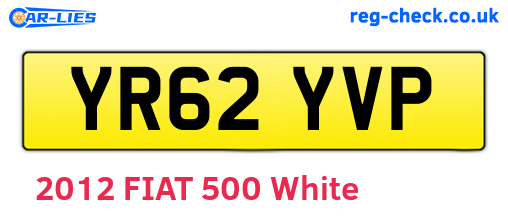 YR62YVP are the vehicle registration plates.