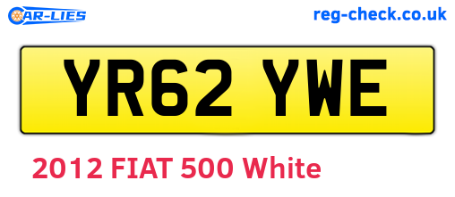 YR62YWE are the vehicle registration plates.