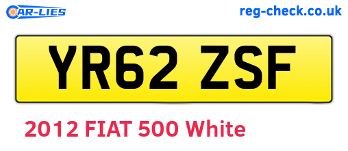 YR62ZSF are the vehicle registration plates.