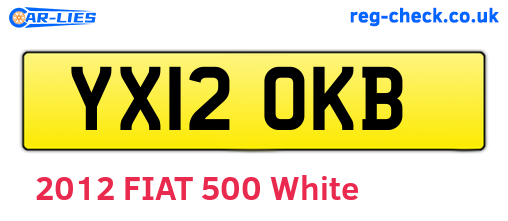 YX12OKB are the vehicle registration plates.