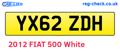 YX62ZDH are the vehicle registration plates.