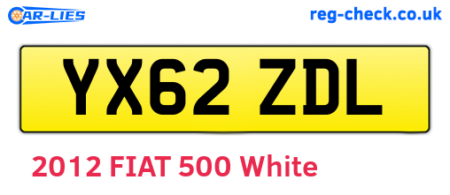 YX62ZDL are the vehicle registration plates.