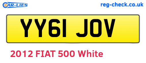 YY61JOV are the vehicle registration plates.