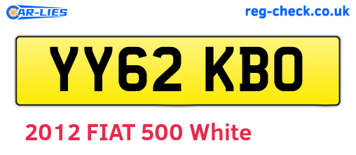 YY62KBO are the vehicle registration plates.