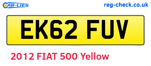 EK62FUV are the vehicle registration plates.