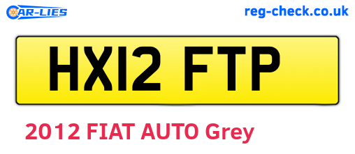 HX12FTP are the vehicle registration plates.