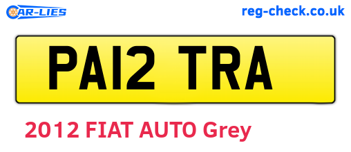 PA12TRA are the vehicle registration plates.