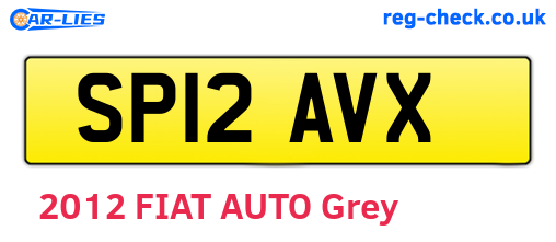 SP12AVX are the vehicle registration plates.