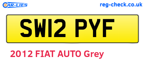 SW12PYF are the vehicle registration plates.