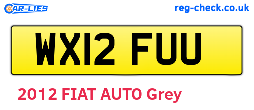 WX12FUU are the vehicle registration plates.