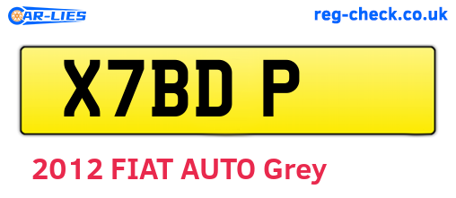 X7BDP are the vehicle registration plates.