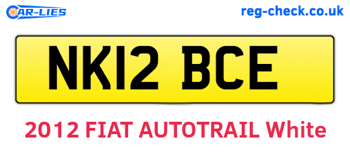 NK12BCE are the vehicle registration plates.