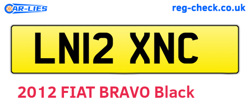 LN12XNC are the vehicle registration plates.