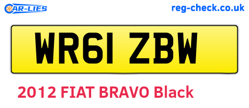 WR61ZBW are the vehicle registration plates.