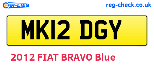 MK12DGY are the vehicle registration plates.