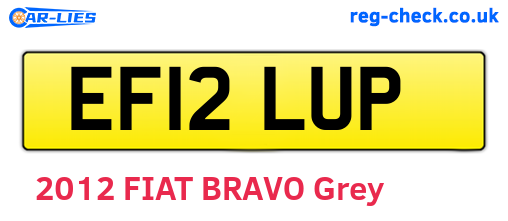 EF12LUP are the vehicle registration plates.
