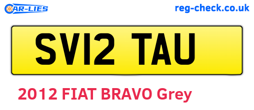 SV12TAU are the vehicle registration plates.