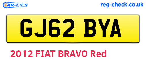 GJ62BYA are the vehicle registration plates.