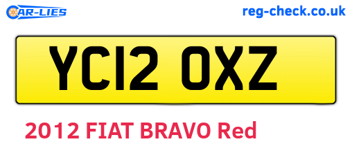 YC12OXZ are the vehicle registration plates.