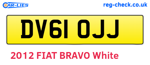 DV61OJJ are the vehicle registration plates.