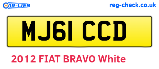 MJ61CCD are the vehicle registration plates.