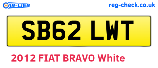SB62LWT are the vehicle registration plates.