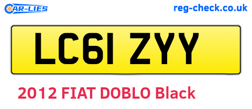 LC61ZYY are the vehicle registration plates.