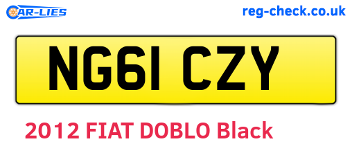 NG61CZY are the vehicle registration plates.