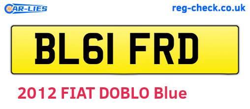 BL61FRD are the vehicle registration plates.