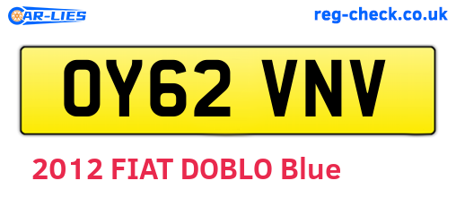 OY62VNV are the vehicle registration plates.