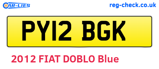 PY12BGK are the vehicle registration plates.