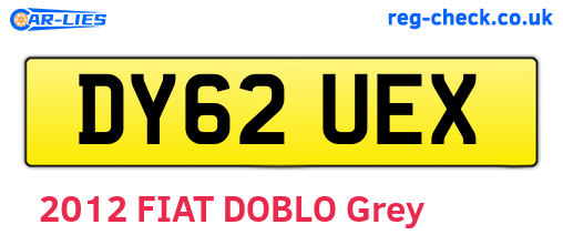 DY62UEX are the vehicle registration plates.