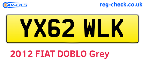 YX62WLK are the vehicle registration plates.
