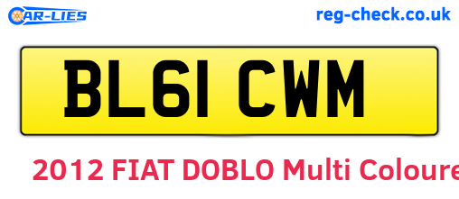 BL61CWM are the vehicle registration plates.